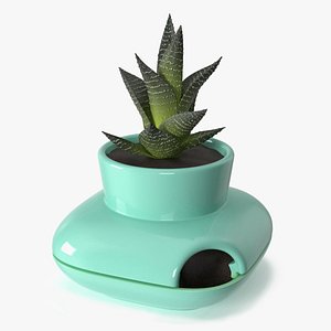 3D model Stoneware Single Herb Pot Green