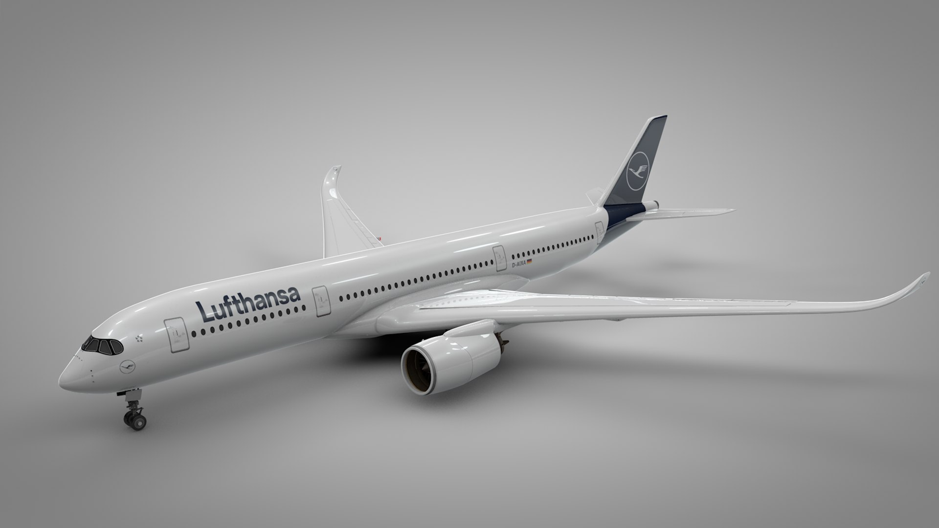 3D Airbus A350-900 Lufthansa L224 - TurboSquid 1428601