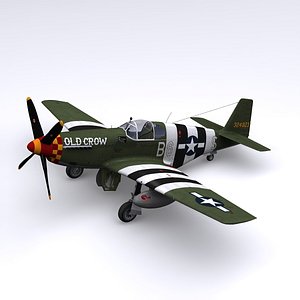 p-51 mustang fighter p-51c 3d model