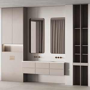 3D 547 bathroom furniture 14 niche zone with double sink model