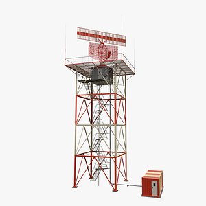 Airport Radar for Air Traffic Control Low Poly PBR