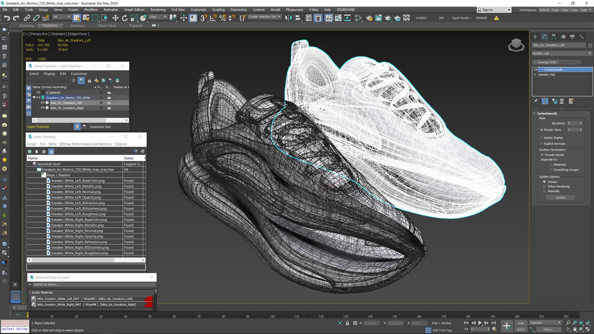 Sneakers Air Motion 720 White 3D Model - TurboSquid 2316297