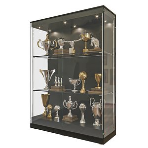 3D realistic trophy showcase model