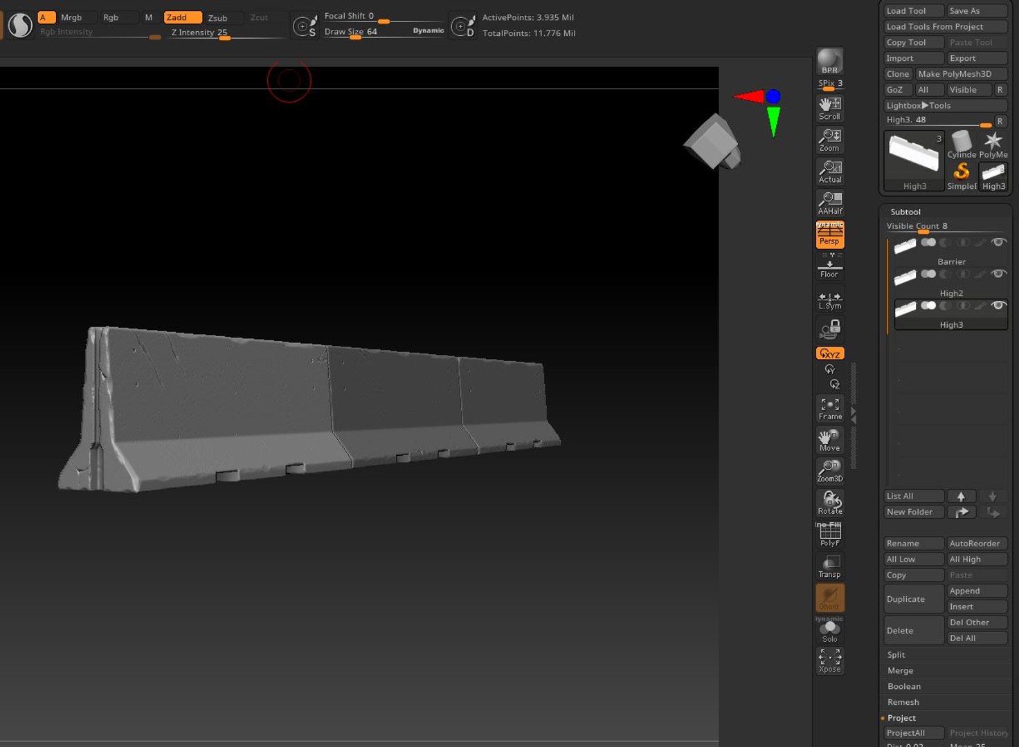 3D concrete barrier v1 https://p.turbosquid.com/ts-thumb/rq/AK1xzM/OcRRXli0/zbrush/jpg/1606147087/1920x1080/fit_q87/4b8e72b20f136a2fe95ce8761891fe219bdaf20c/zbrush.jpg