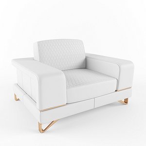 3d bianca leather chair half model