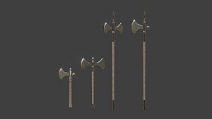 3D Battle Ax Set model