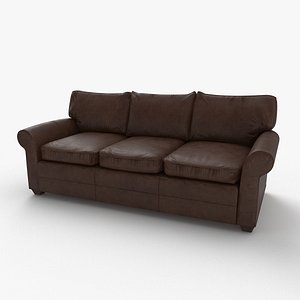 Ethan Allen Bennet Roll Arm Leather Sofa
