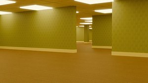 Backrooms Environment Kit Modular  Animated 3D