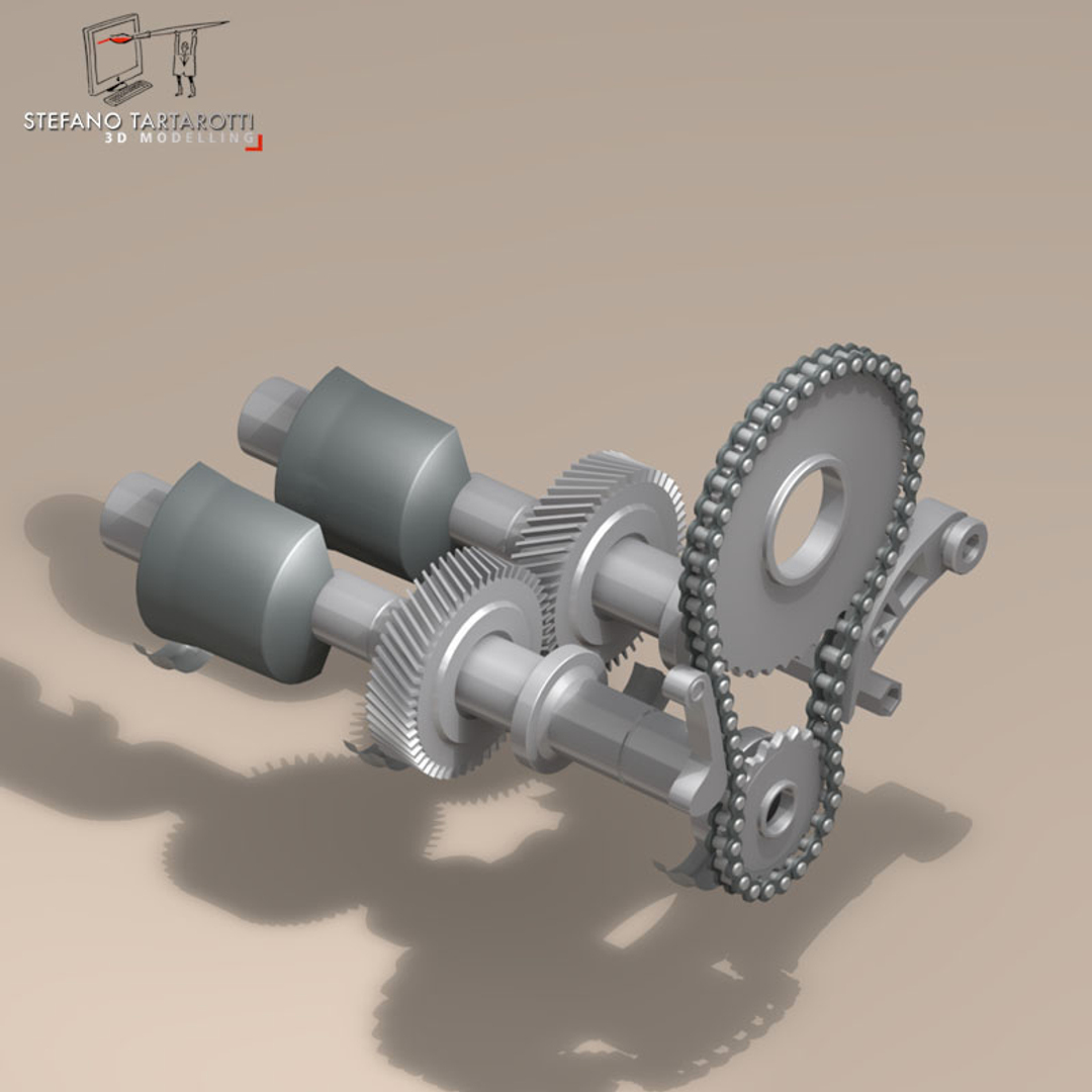 gear drive shaft 3d dxf