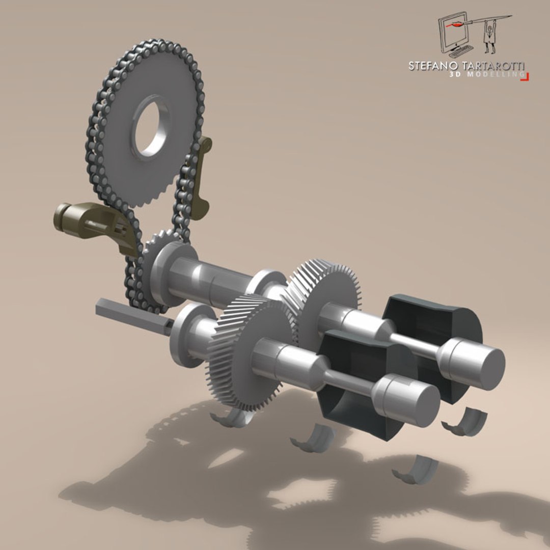 Gear Drive Shaft 3d Dxf