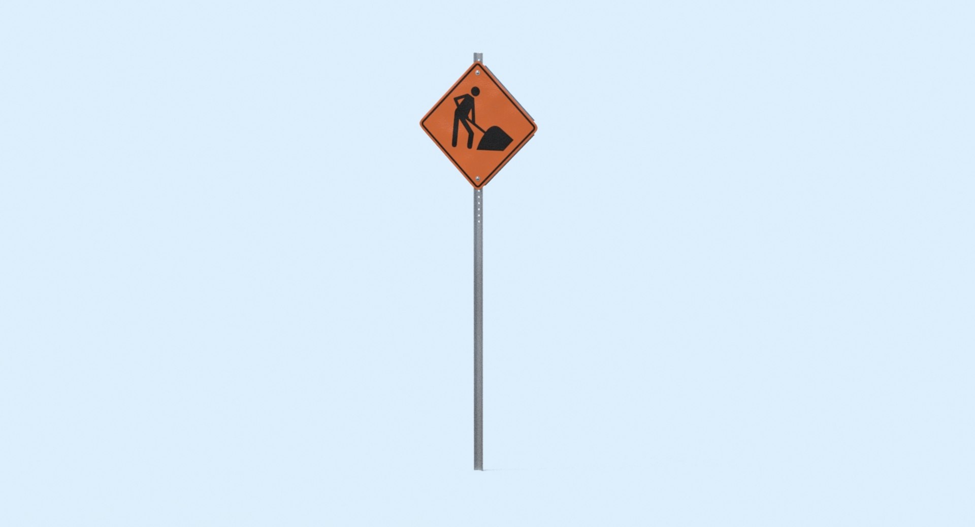 3d Construction Work Sign 01