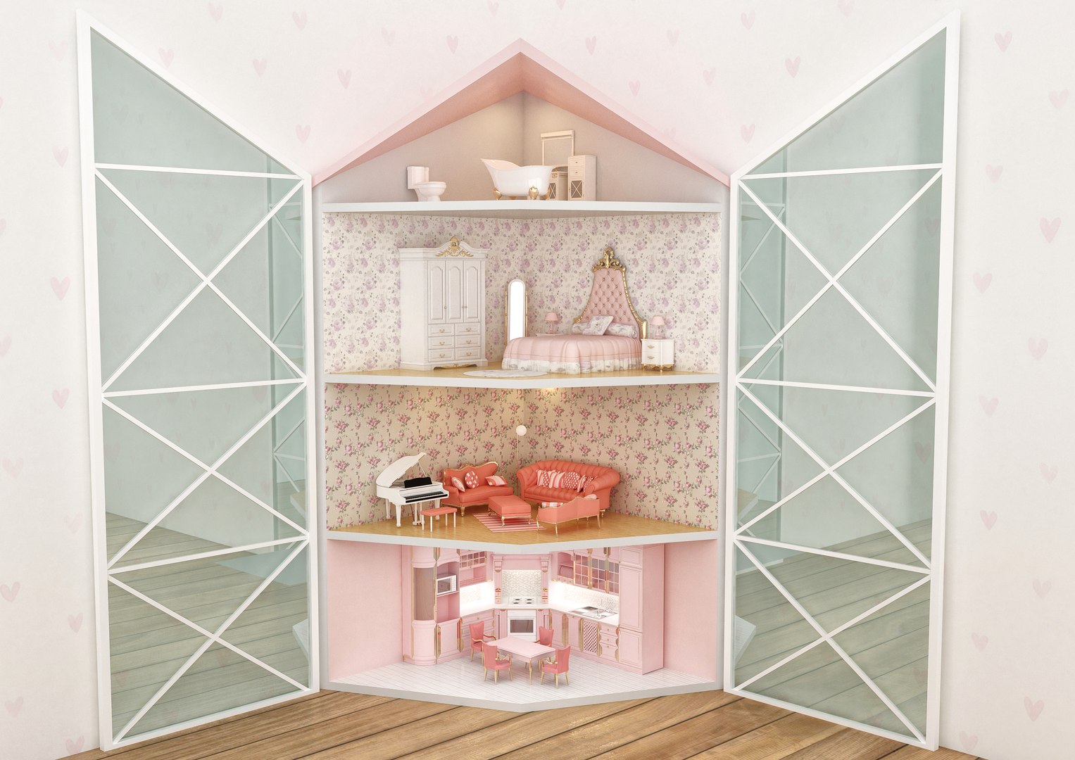 3D Corner Dollhouse TurboSquid 1373353