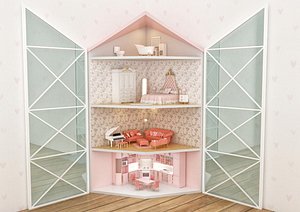 3D corner dollhouse