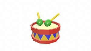 3D Cartoon drum model