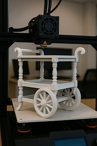Tea Cart 3D Print Miniature Furniture Three Tier STL 3D print model