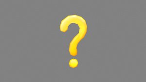3D Question mark - symbol icon - B
