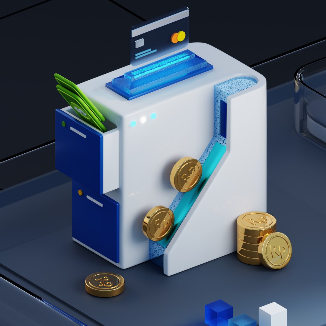 3D Isometric Bank Icon - TurboSquid 2347523