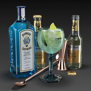 bombay sapphire cocktail set 3D