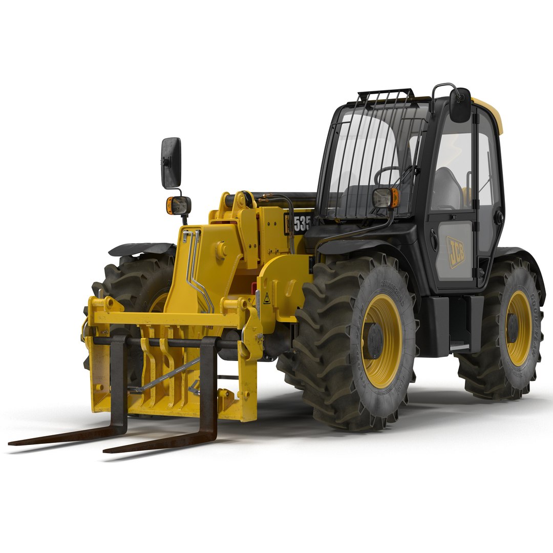 Telescopic Handler Forklift JCB 535 95 Yellow 3D model preview