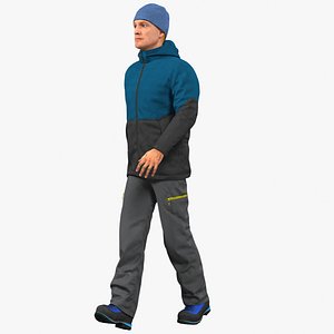 winter men sportswear rigged 3D