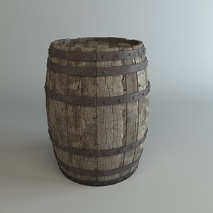 3d wooden barrel