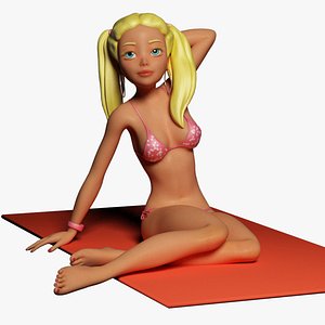 Blanche Beach Woman Rigged Character