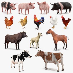 3D model farm animals big 2