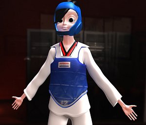 boxer girl 3d model