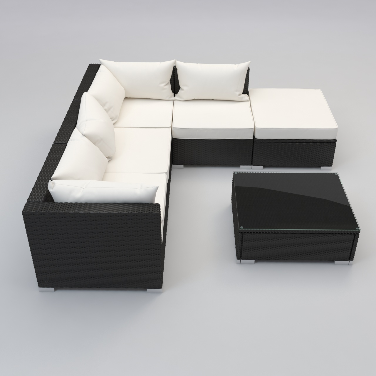 3d furniture set rattan