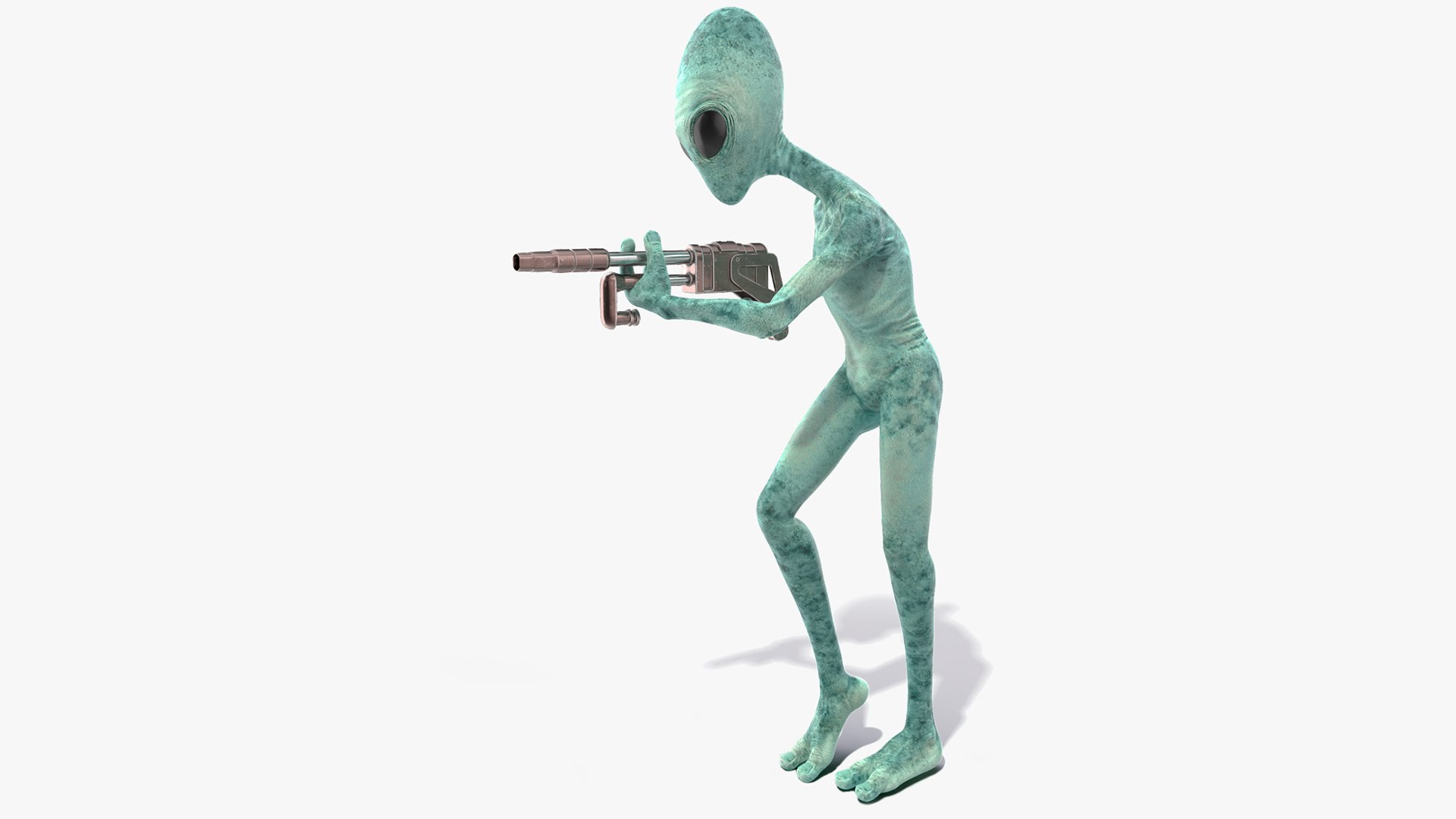 Extraterrestrial Alien Attacking Pose 3D model preview