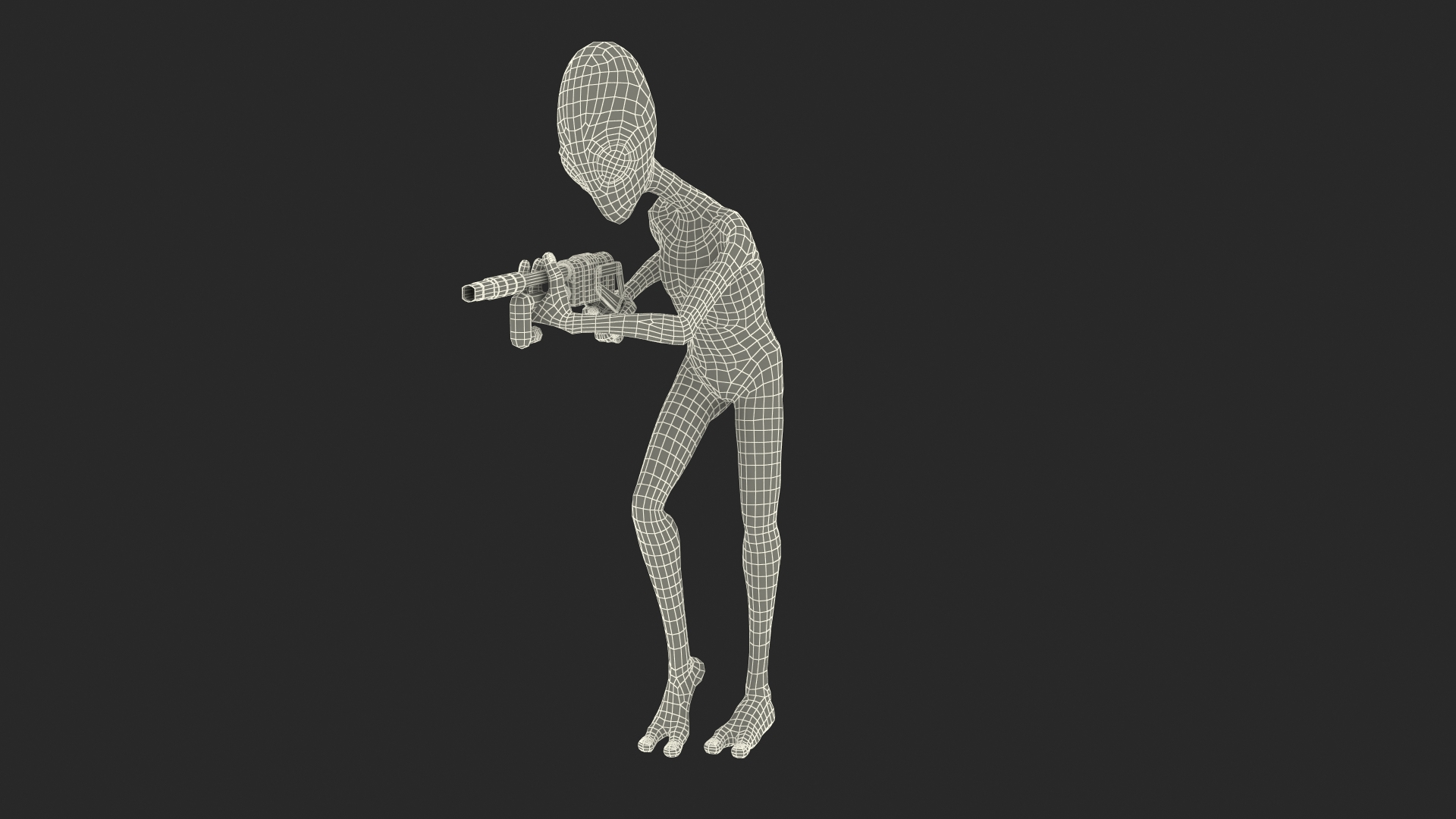 3D Model Extraterrestrial Alien Attacking Pose - TurboSquid 1631924