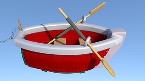 boat oars 3D model