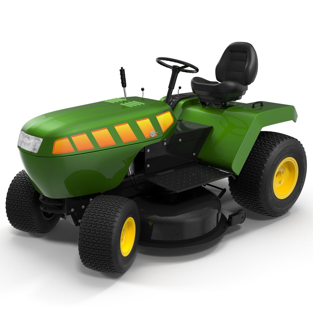 Lawn Tractor Rigged 3D Model 3D model preview
