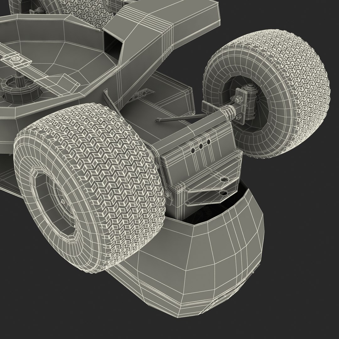 3d Model Of Lawn Tractor Rigged Modeled