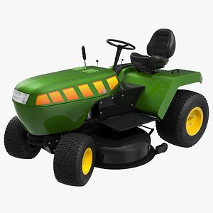 3d model of lawn tractor rigged modeled