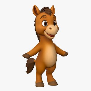 High-Quality Cute Cartoon Horse