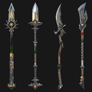 3D model war staves modeled
