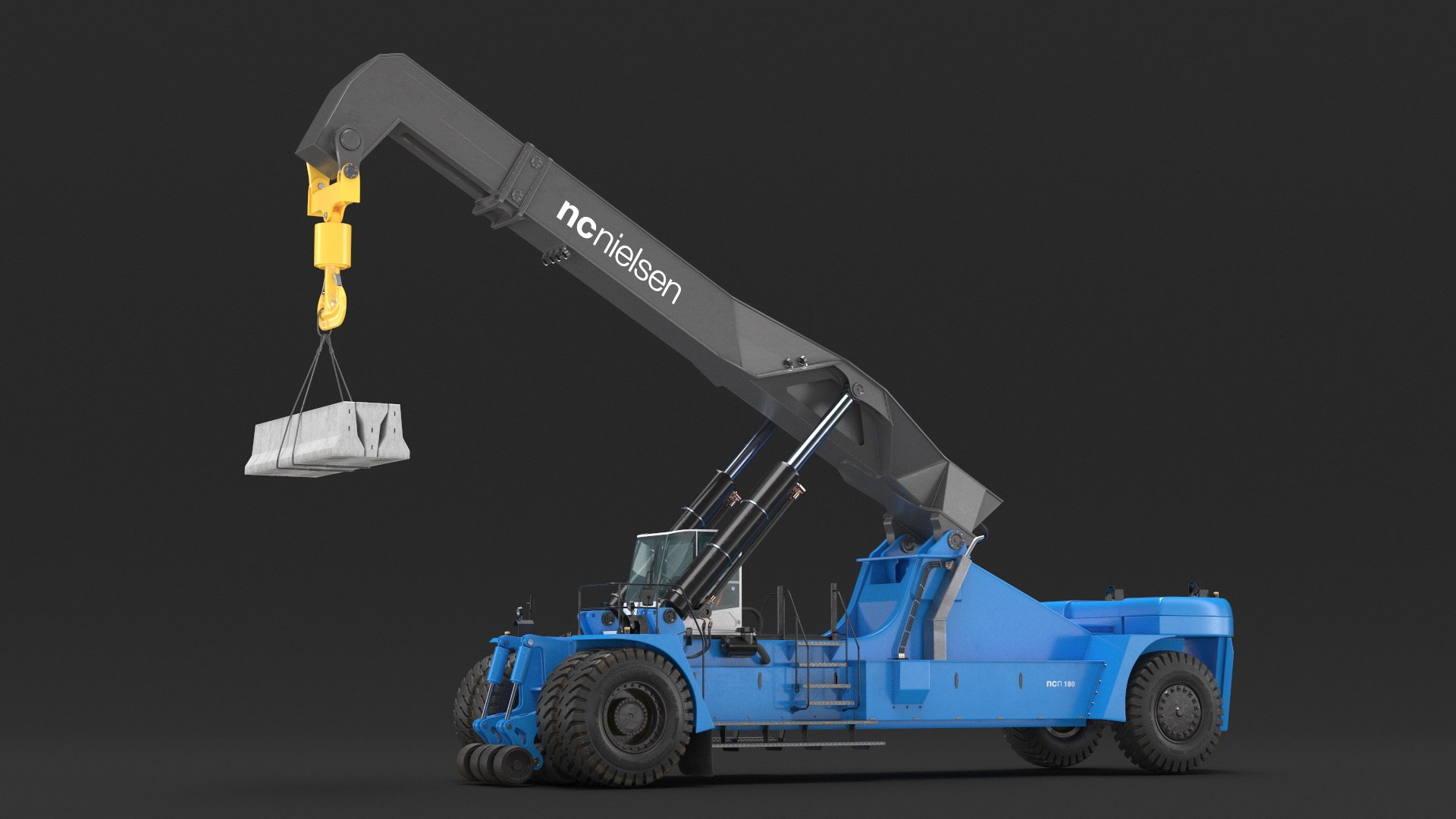 Reach Stacker Nielsen NCN 180TH Loads Concrete Barriers Rigged for Maya model https://p.turbosquid.com/ts-thumb/rs/8cEk5N/4c/reach_stacker_nielsen_ncn_180th_loads_concrete_barriers_rigged_007/jpg/1744473318/1920x1080/fit_q87/3edbdb1e40f8cb41f9be424b3081c4be4d79c41b/reach_stacker_nielsen_ncn_180th_loads_concrete_barriers_rigged_007.jpg