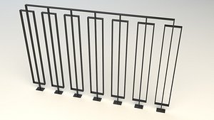 steel railing 3d max