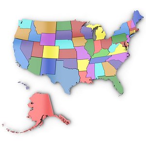 united states america 3d c4d