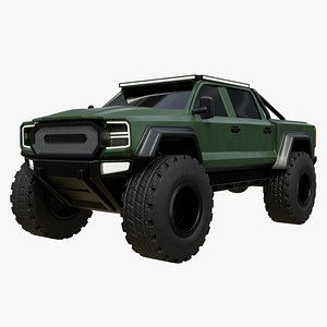 3D Current Green Color 4X4 Truck