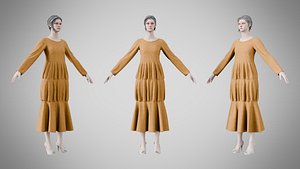 Dress 25 Orange 3D model