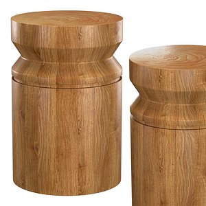 JAVA TEAK SPOOL SIDE TABLE