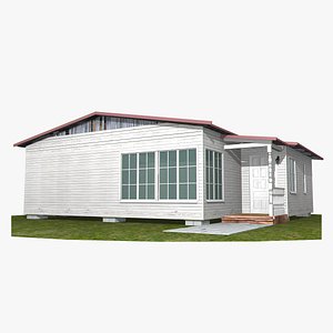3D wooden cottage interior