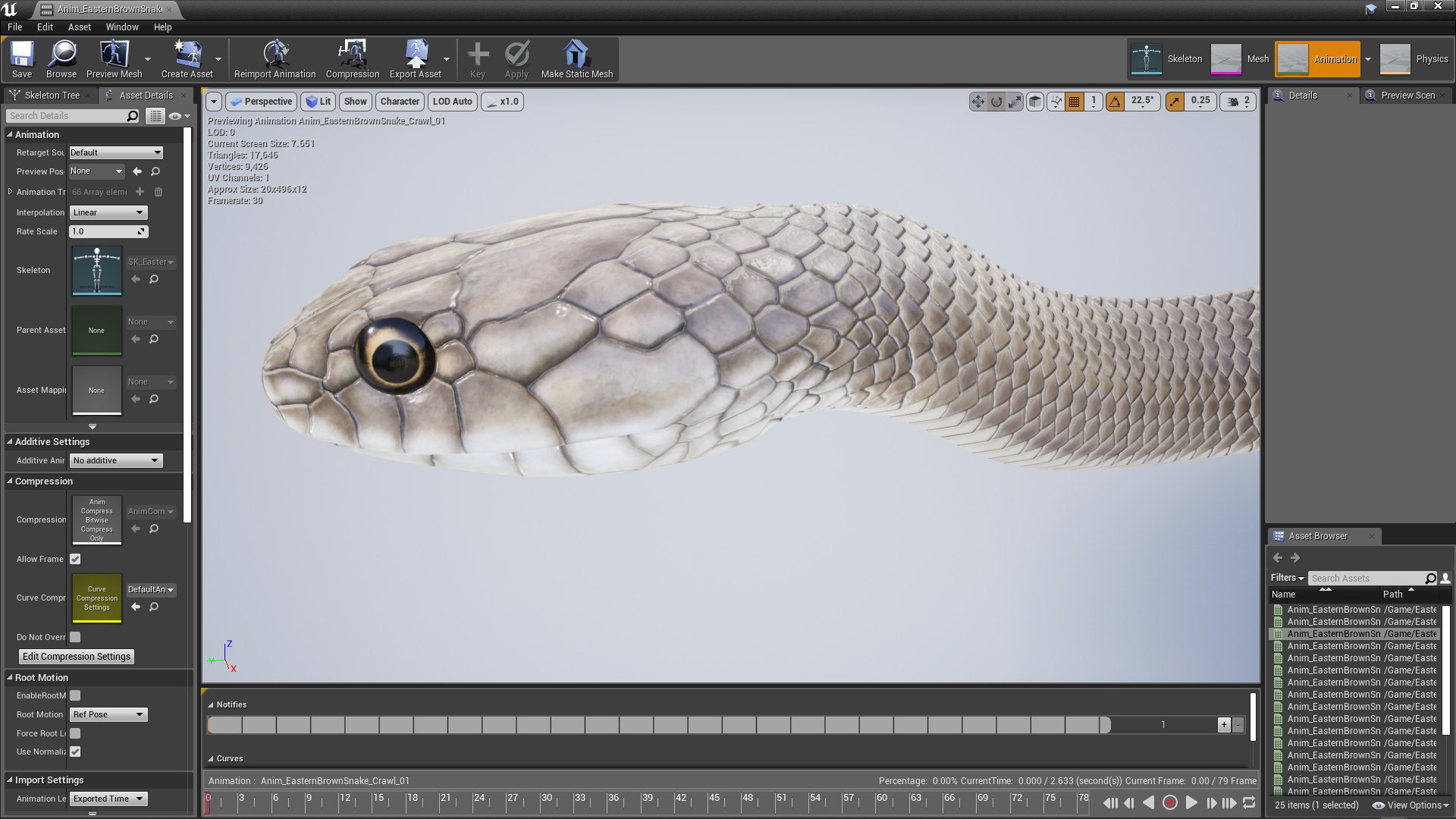 Animated Eastern Brown Snake 3D model - TurboSquid 1950264