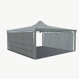 Tent with curtains 3D model