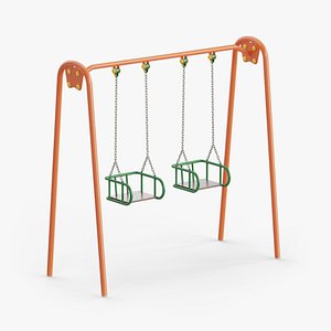 Metal Swing Outdoor 01 Orange