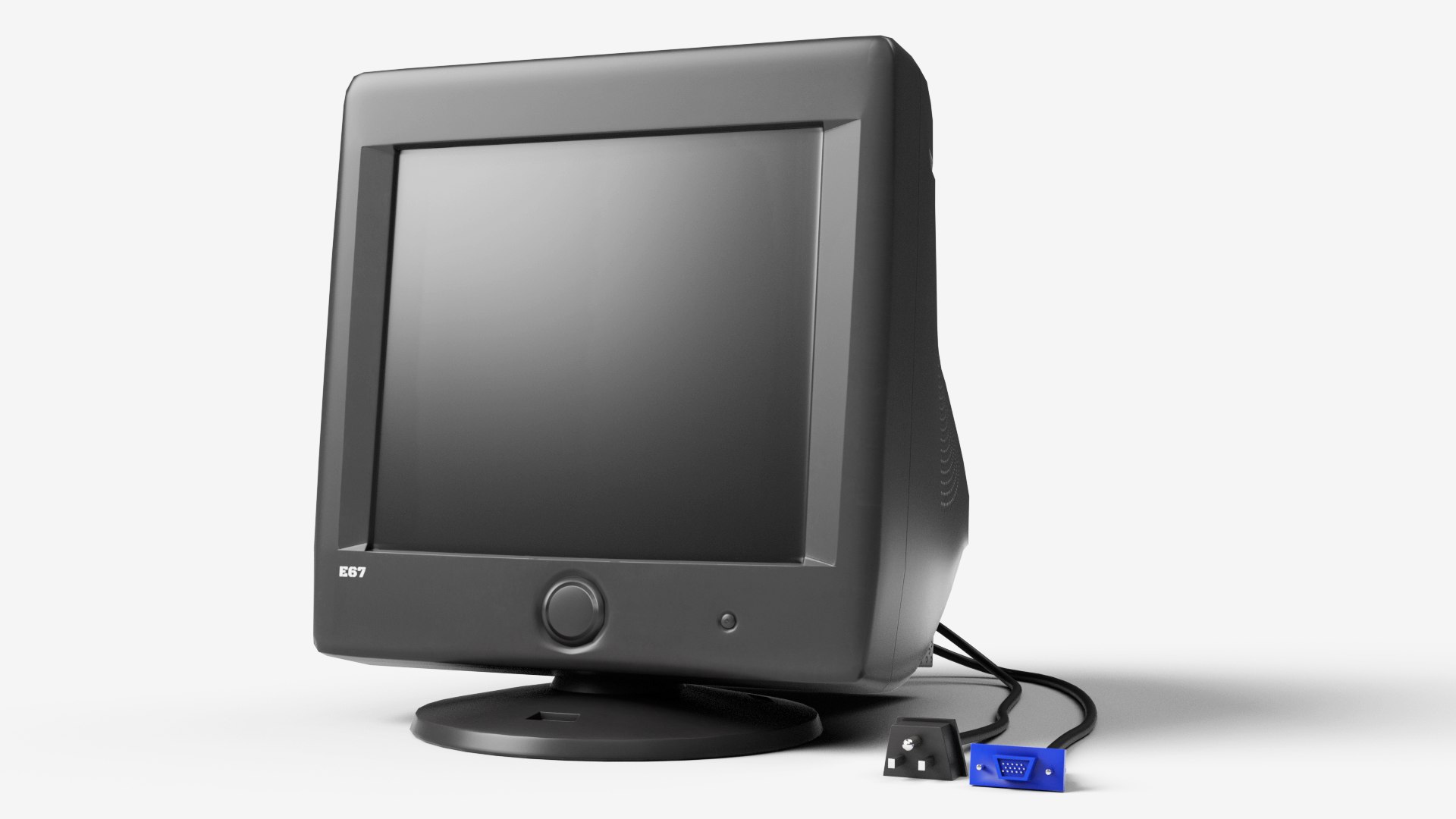 Old Computer CRT Monitor Low Poly 3D Model TurboSquid 1791695
