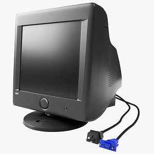 Old Computer CRT Monitor - Low Poly 3D model
