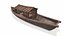 Wooden Boat With Cabin Low-poly PBR